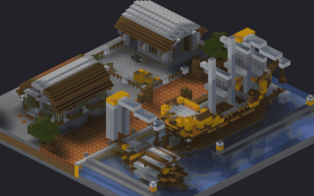 門式起重機碼頭 的方塊配色範例圖
